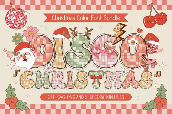 Disco Christmas: A Festive Color Font for Editorial Design
