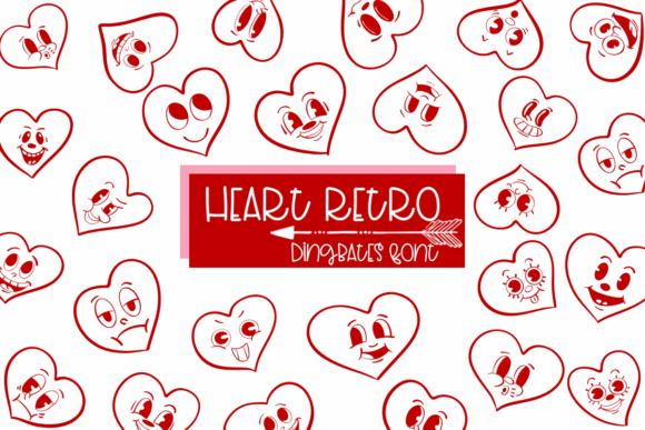 Heart Retro Font: Playful, Nostalgic Dingbats for Handmade Labels & Printables