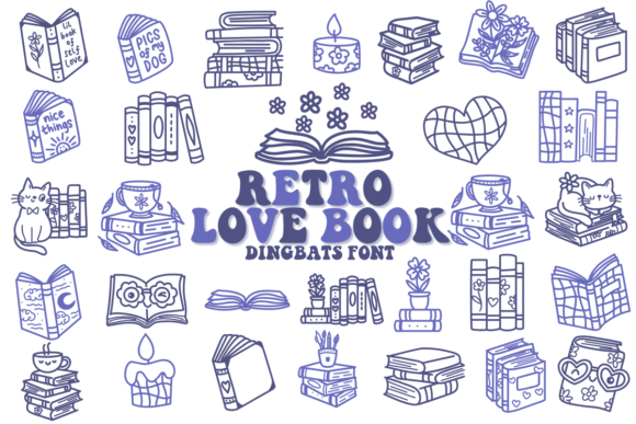 Retro Love Book: A Playful Dingbat Font for Memorable Branding